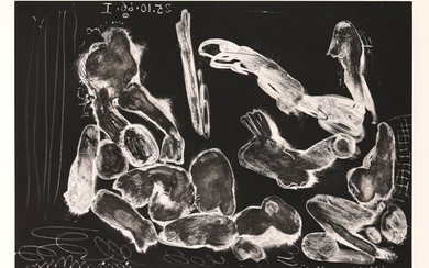 Pablo Picasso*, Aquatint etching, Peintre et Modèle accoudé. 1966