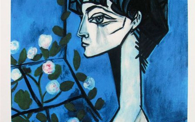 Pablo Picasso Jacqueline Roque With Flowers Giclee