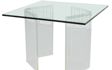 Pace Style Modern Glass and Lucite Dining Table
