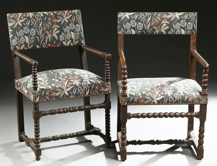 Pair of Carved Beech Fauteuils, early 20th c,, the