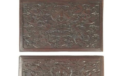 Pair of Chinese Carved Hardwood Panels, 19th Century
