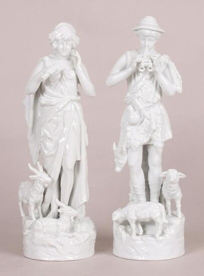 Pair of German White Porcelain Classical Figures