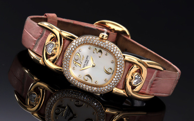 Patek Philippe 'Golden Ellipse'. Rare ladies' watch in 18 kt. gold with diamonds and mother-of-pearl disc, approx. The 2000s