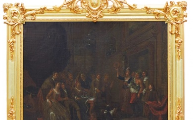 Peinture de genre hollandaise du XVIIIème siècle. Fête de Dionysos. Attribué à Horemans Jan Joseff...