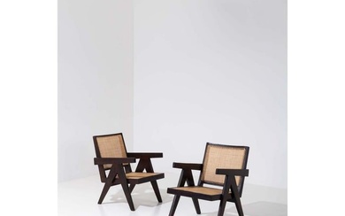 Pierre Jeanneret (1896-1967) Pair of ‘Easy armchairs’