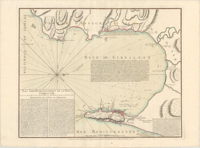 "Plan Topo-Hydrographique de la Baye de Gibraltar...", Lattre, Jean