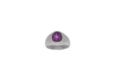 Platinum and Star Ruby Ring