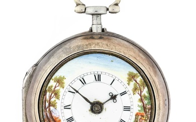 Porter: A Silver Pair Cased Verge Pocket Watch with an...