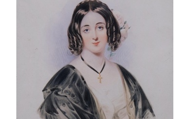 Portrait of a lady, early 19th century English School waterc...