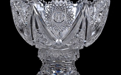 Punch Bowl, Two Part, American Brilliant Cut Glass