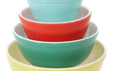 Pyrex "Primary Colors" Glass Mixing Bowl Set