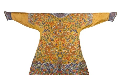 Qing dynasty Kesi silk long robe