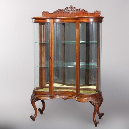 RJ Horner School French Style Serpentine China Cabinet