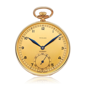 ROLEX, GOLD-FILLED POCKET WATCH WITH TWO-TONE DIAL