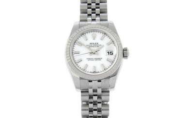ROLEX - an Oyster Perpetual Datejust bracelet watch. Circa 2008. Stainless steel case with white