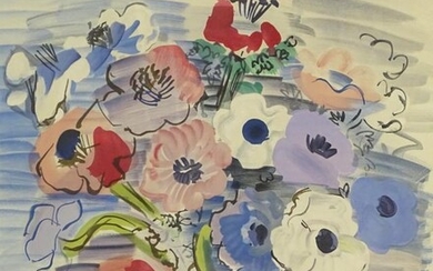 Raoul Dufy (1877-1953). Anemones, limited edition colour lithographic print,...