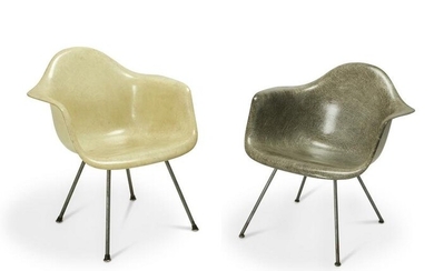 Ray and Charles Eames (1912-1988 and 1907-1978), Two early Zenith fiberglass shell chairs, for