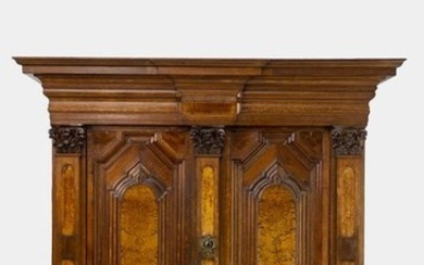 Renaissance cabinet. Oak and birch. On feet in...