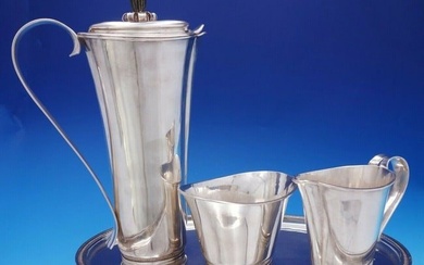 Richard Blanchard Sterling Silver Four Piece Coffee Set Hand Wrought