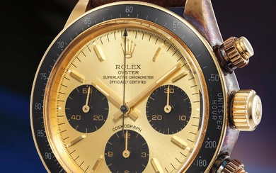 Rolex, Ref. 6263 An exceptionally well-preserved yellow gold chronograph wristwatch with caseback sticker