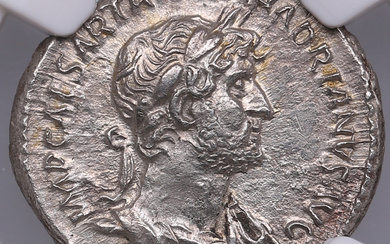 Roman Empire AR Denarius - Hadrian (AD 117-138) - NGC Ch AU