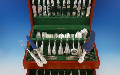 Rose by Stieff Sterling Silver Flatware Set for 12 Service 118 pieces