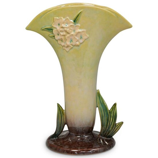 Roseville Wincraft Chartreuse Glazed Floral Vase
