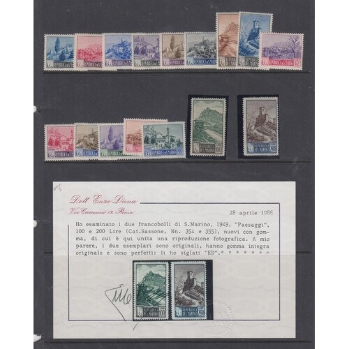 SAN MARINO STAMPS Various better sets & singles on album pag...