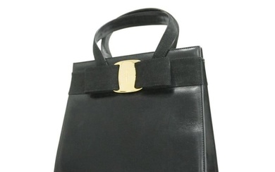 Salvatore Ferragamo Handbag Vara Leather Black Ladies