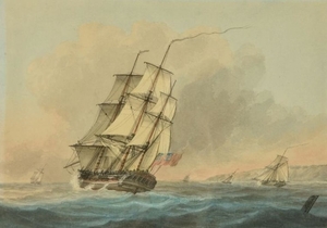 Samuel Atkins (British fl. 1787-1808), Three shipping scenes