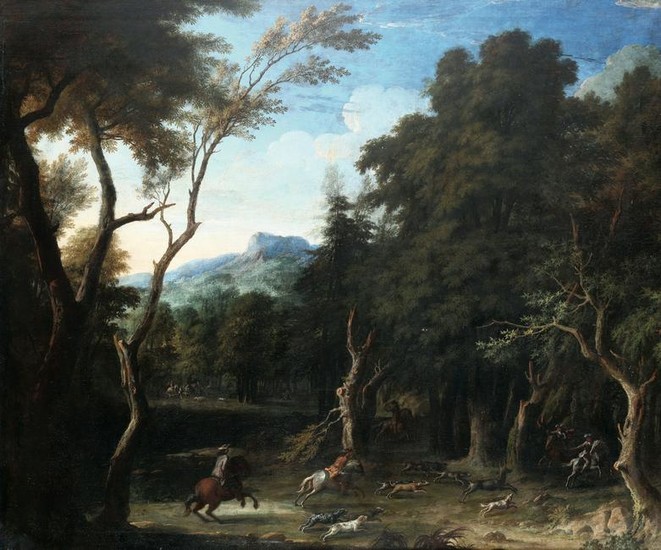 Scuola italiana del XVIII secolo, La caccia al cervo