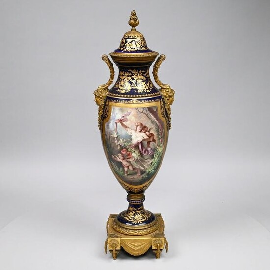 'Sevres' Porcelain and Gilt-Bronze Urn, C. Labarre