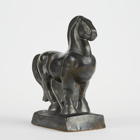 Shearwater Pottery Bronze Glazed Horse Figure Ceramic