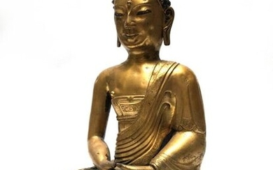 Sitting Buddha, in the meditation position "Dhyana Mudra"...