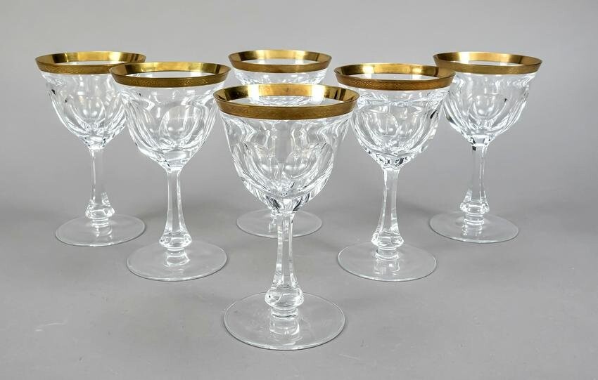 Six wine glasses, Moser, Karlo