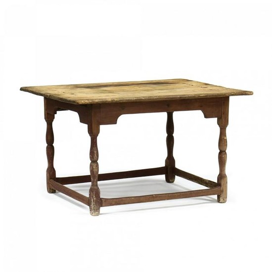 Southern Painted Stretcher Base Tavern Table