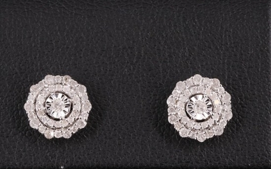Sterling 0.51 CTW Diamond Stud Earrings