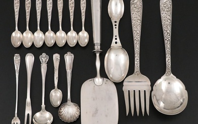 Sterling Silver Serving Utensils with Christofle Silver Plate Serving Utensils