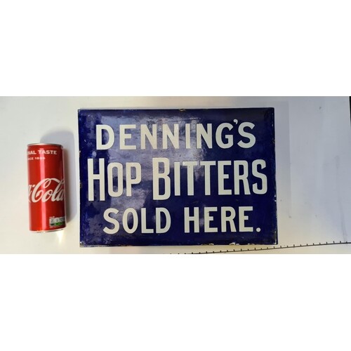 Superb double Sided Very early 1870s Blue enamel sign. Denni...