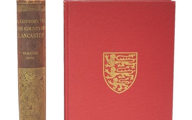 The Victoria History of the Counties of England: a large quantity of volumes, 1900 (Hampshire & the Isle of Wight Vol. 1) to 1996 (Staffordshire Vol. 7), red cloth bound with gilt lettering and gilt tooled design of the ‘Three Lions’ crest...
