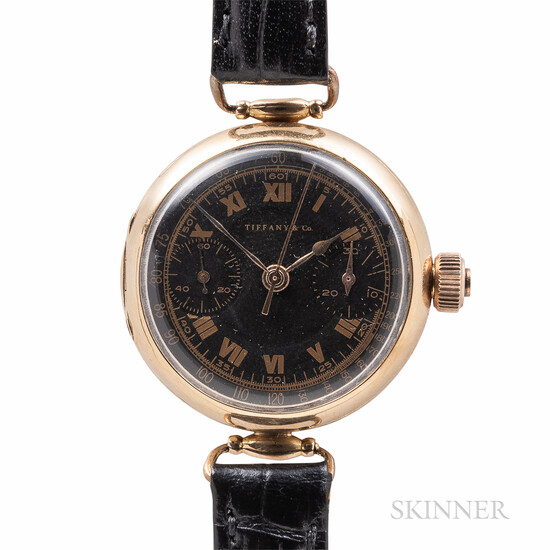 Tiffany & Co. 18kt Gold Monopusher Chronograph Wristwatch