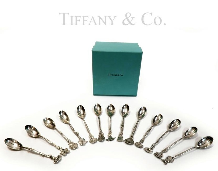 Tiffany & Co Sterling Silver Set of 13 Demitasse Spoons