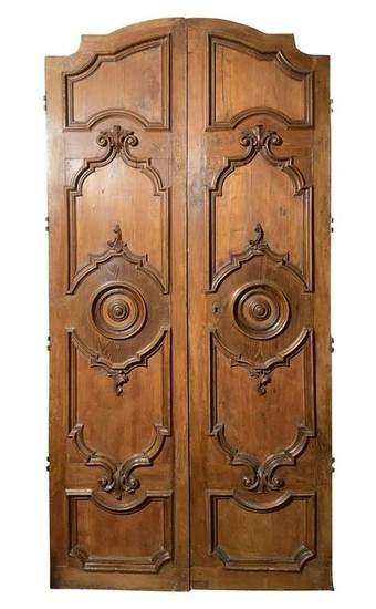 Two panels door, eighteenth century. Decorated at the