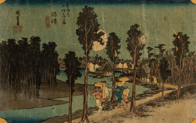 UTAGAWA HIROSHIGE (1797-1858). Station: Numazu, later edition, 19th edition Jh.
