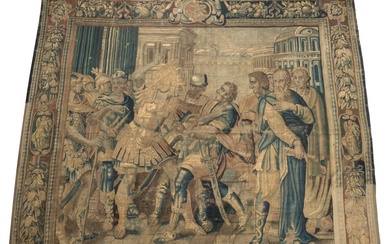 Une grande tapisserie française de gobelins représentant la légende de Coriolanus, Tours, début 17e siècle...