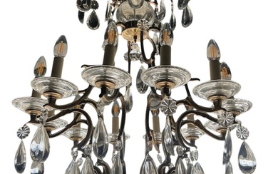 VAUGHAN LABADIE CHANDELIER, A LARGE GILT METAL AND GLASS...