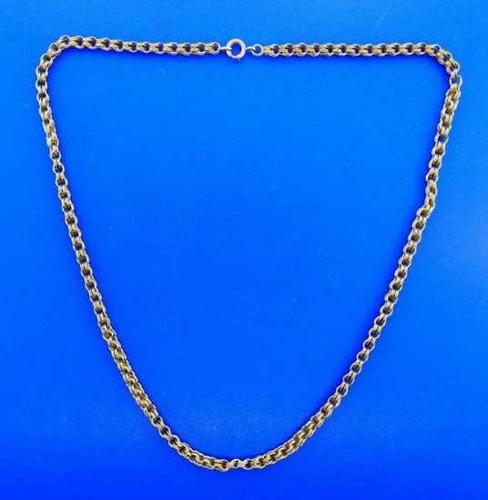 VICTORIAN 9k Yellow Gold Chain Necklace Circa 1900s