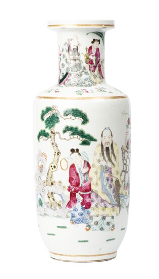 Vase rouleau en porcelaine de Chine