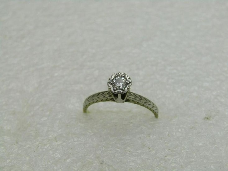 Vintage 14kt Diamond Engagement Ring, 1920's-1930's