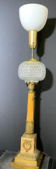 Vintage Marble & Bronze Tabletop Lamp